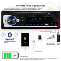 Rádio iFreGo 7 barev s Bluetooth handsfree, autorádio Bluetooth s 2 USB porty/AUX/TF/MP3 přehrávačem, FM autorádio s bezdrátovým